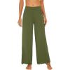 imageWiWi Womens Casual Wide Leg Palazzo Pants Comfy Lounge Pajama Bottoms Viscose from Bamboo Yoga Sweatpants SXXLBarmy Green