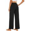 imageWiWi Womens Casual Wide Leg Palazzo Pants Comfy Lounge Pajama Bottoms Viscose from Bamboo Yoga Sweatpants SXXLBblack