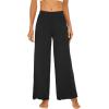 imageWiWi Womens Casual Wide Leg Palazzo Pants Comfy Lounge Pajama Bottoms Viscose from Bamboo Yoga Sweatpants SXXLBblack