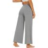 imageWiWi Womens Casual Wide Leg Palazzo Pants Comfy Lounge Pajama Bottoms Viscose from Bamboo Yoga Sweatpants SXXLBheather Grey