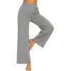 imageWiWi Womens Casual Wide Leg Palazzo Pants Comfy Lounge Pajama Bottoms Viscose from Bamboo Yoga Sweatpants SXXLBheather Grey