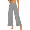 imageWiWi Womens Casual Wide Leg Palazzo Pants Comfy Lounge Pajama Bottoms Viscose from Bamboo Yoga Sweatpants SXXLBheather Grey