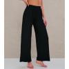 imageWiWi Womens Casual Wide Leg Palazzo Pants Comfy Lounge Pajama Bottoms Viscose from Bamboo Yoga Sweatpants SXXLCblack
