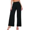 imageWiWi Womens Casual Wide Leg Palazzo Pants Comfy Lounge Pajama Bottoms Viscose from Bamboo Yoga Sweatpants SXXLCblack