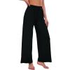 imageWiWi Womens Casual Wide Leg Palazzo Pants Comfy Lounge Pajama Bottoms Viscose from Bamboo Yoga Sweatpants SXXLCblack