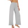 imageWiWi Womens Casual Wide Leg Palazzo Pants Comfy Lounge Pajama Bottoms Viscose from Bamboo Yoga Sweatpants SXXLCgrey