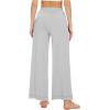 imageWiWi Womens Casual Wide Leg Palazzo Pants Comfy Lounge Pajama Bottoms Viscose from Bamboo Yoga Sweatpants SXXLCgrey