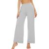 imageWiWi Womens Casual Wide Leg Palazzo Pants Comfy Lounge Pajama Bottoms Viscose from Bamboo Yoga Sweatpants SXXLCgrey