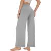 imageWiWi Womens Casual Wide Leg Palazzo Pants Comfy Lounge Pajama Bottoms Viscose from Bamboo Yoga Sweatpants SXXLCheather Grey