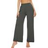 imageWiWi Womens Casual Wide Leg Palazzo Pants Comfy Lounge Pajama Bottoms Viscose from Bamboo Yoga Sweatpants SXXLCiron Grey