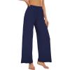 imageWiWi Womens Casual Wide Leg Palazzo Pants Comfy Lounge Pajama Bottoms Viscose from Bamboo Yoga Sweatpants SXXLCnavy