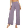 imageWiWi Womens Casual Wide Leg Palazzo Pants Comfy Lounge Pajama Bottoms Viscose from Bamboo Yoga Sweatpants SXXLCviolet
