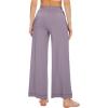 imageWiWi Womens Casual Wide Leg Palazzo Pants Comfy Lounge Pajama Bottoms Viscose from Bamboo Yoga Sweatpants SXXLCviolet