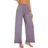 imageWiWi Womens Casual Wide Leg Palazzo Pants Comfy Lounge Pajama Bottoms Viscose from Bamboo Yoga Sweatpants SXXLCviolet