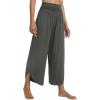 imageWiWi Womens Lounge Pants Wide Leg Yoga Bottoms Soft High Waist Sweatpants with Pockets Viscose from Bamboo SXXLCharcoal