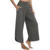 imageWiWi Womens Lounge Pants Wide Leg Yoga Bottoms Soft High Waist Sweatpants with Pockets Viscose from Bamboo SXXLCharcoal