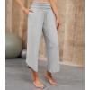 imageWiWi Womens Lounge Pants Wide Leg Yoga Bottoms Soft High Waist Sweatpants with Pockets Viscose from Bamboo SXXLLight Heather Grey