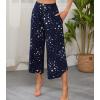 imageWiWi Womens Lounge Pants Wide Leg Yoga Bottoms Soft High Waist Sweatpants with Pockets Viscose from Bamboo SXXLNavy Stars