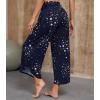 imageWiWi Womens Lounge Pants Wide Leg Yoga Bottoms Soft High Waist Sweatpants with Pockets Viscose from Bamboo SXXLNavy Stars