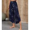 imageWiWi Womens Lounge Pants Wide Leg Yoga Bottoms Soft High Waist Sweatpants with Pockets Viscose from Bamboo SXXLNavy Stars