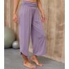 imageWiWi Womens Lounge Pants Wide Leg Yoga Bottoms Soft High Waist Sweatpants with Pockets Viscose from Bamboo SXXLViolet