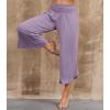 imageWiWi Womens Lounge Pants Wide Leg Yoga Bottoms Soft High Waist Sweatpants with Pockets Viscose from Bamboo SXXLViolet