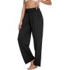 imageWiWi Womens Pajama Pants Loose Sleep Bottoms for Women High Waisted Casual Rayon Lounge Palazzo Bottom SXXLBlack