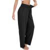 imageWiWi Womens Pajama Pants Loose Sleep Bottoms for Women High Waisted Casual Rayon Lounge Palazzo Bottom SXXLBlack