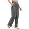 imageWiWi Womens Pajama Pants Loose Sleep Bottoms for Women High Waisted Casual Rayon Lounge Palazzo Bottom SXXLDark Heather Grey