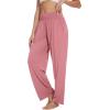 imageWiWi Womens Pajama Pants Loose Sleep Bottoms for Women High Waisted Casual Rayon Lounge Palazzo Bottom SXXLDusty Rose
