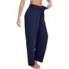 imageWiWi Womens Pajama Pants Loose Sleep Bottoms for Women High Waisted Casual Rayon Lounge Palazzo Bottom SXXLNavy
