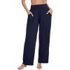 imageWiWi Womens Pajama Pants Loose Sleep Bottoms for Women High Waisted Casual Rayon Lounge Palazzo Bottom SXXLNavy