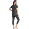imageWiWi Womens Pajama Set 2 Piece Short Sleeve Tunic Top Capri Leggings Sleepwear Soft Pjs Viscose from Bamboo SXXLCharcoal Heather