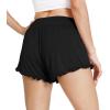 imageWiWi Womens Pajama Shorts Loose Comfy Pajamas Bottoms Lightweight Viscose from Bamboo Sleepwear SXXLAblack