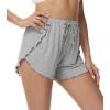 imageWiWi Womens Pajama Shorts Loose Comfy Pajamas Bottoms Lightweight Viscose from Bamboo Sleepwear SXXLBlight Heather Grey