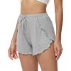 imageWiWi Womens Pajama Shorts Loose Comfy Pajamas Bottoms Lightweight Viscose from Bamboo Sleepwear SXXLBlight Heather Grey