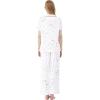imageWiWi Womens Short Sleeve Pajama Set Button Down Sleepwear Soft Bamboo Viscose Loungewear with Pockets 2 Piece PJ SXXLAwhite Stars