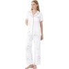 imageWiWi Womens Short Sleeve Pajama Set Button Down Sleepwear Soft Bamboo Viscose Loungewear with Pockets 2 Piece PJ SXXLAwhite Stars