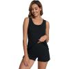 imageWiWi Womens Sleeveless Pajama Set Summer Sleepwear Soft Pjs Sets Tank Top Shorts Loungewear Viscose from Bamboo SXXLBlack