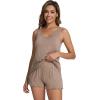 imageWiWi Womens Sleeveless Pajama Set Summer Sleepwear Soft Pjs Sets Tank Top Shorts Loungewear Viscose from Bamboo SXXLCamel