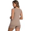 imageWiWi Womens Sleeveless Pajama Set Summer Sleepwear Soft Pjs Sets Tank Top Shorts Loungewear Viscose from Bamboo SXXLCamel
