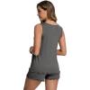 imageWiWi Womens Sleeveless Pajama Set Summer Sleepwear Soft Pjs Sets Tank Top Shorts Loungewear Viscose from Bamboo SXXLDark Heather Grey