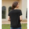 imageWiWi Womens TShirts Summer Casual Dressy Tshirt Short Sleeve Round Neck Tops Clothes 2025 Fashion Outfits SXXLBlack