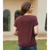 imageWiWi Womens TShirts Summer Casual Dressy Tshirt Short Sleeve Round Neck Tops Clothes 2025 Fashion Outfits SXXLDeep Brownish Red