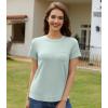 imageWiWi Womens TShirts Summer Casual Dressy Tshirt Short Sleeve Round Neck Tops Clothes 2025 Fashion Outfits SXXLDusty Aqua