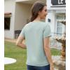 imageWiWi Womens TShirts Summer Casual Dressy Tshirt Short Sleeve Round Neck Tops Clothes 2025 Fashion Outfits SXXLDusty Aqua