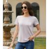 imageWiWi Womens TShirts Summer Casual Dressy Tshirt Short Sleeve Round Neck Tops Clothes 2025 Fashion Outfits SXXLGrayish White