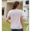 imageWiWi Womens TShirts Summer Casual Dressy Tshirt Short Sleeve Round Neck Tops Clothes 2025 Fashion Outfits SXXLGrayish White