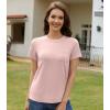 imageWiWi Womens TShirts Summer Casual Dressy Tshirt Short Sleeve Round Neck Tops Clothes 2025 Fashion Outfits SXXLSmoky Pink