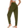 imageWiWi Womens Viscose from Bamboo Joggers Casual Pajama Pants Loose Yoga Bottoms Comfy Lounge Sweatpants with Pockets SXXLArmy Green